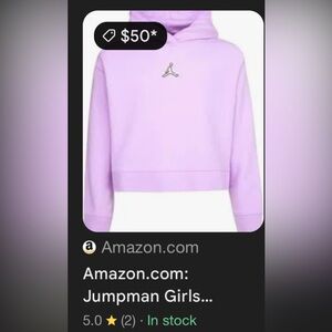 Jordan Girls' Jumpman Hoodie, lilac, size Large in girls.